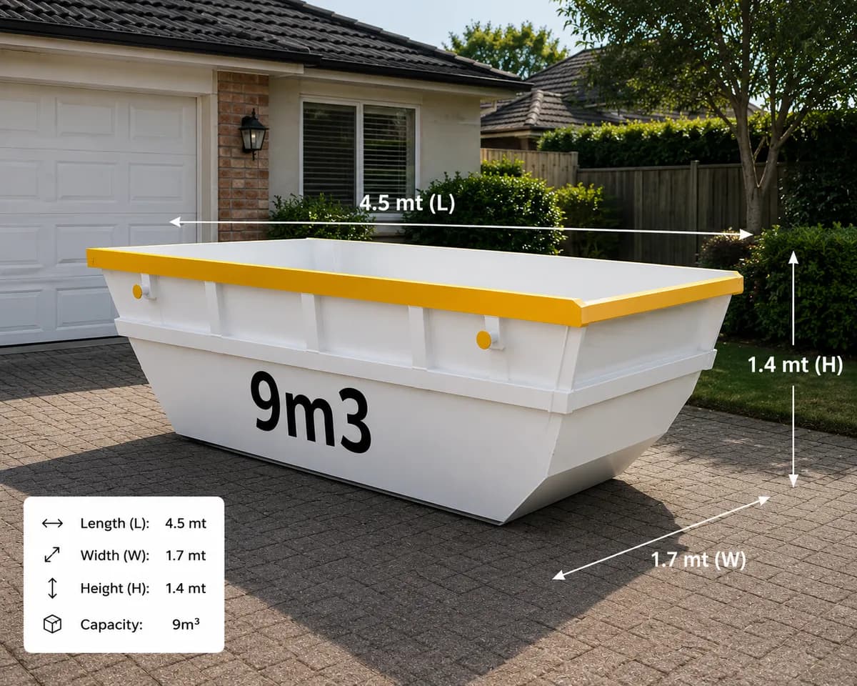 9m³ skip bin